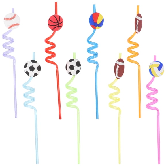NICEXMAS Colorful Plastic Birthday Party Drinking Straws, Assorted Colors for Outdoor Events and Special Celebrations