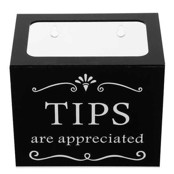 NICEXMAS Black Acrylic Donation Box for Restaurant and Office with Clear Visibility
