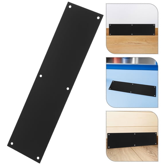 NICEXMAS Black Metal Door Kick Plate with Weather-Resistant Skirting Board for Home Entry and Exterior Doors