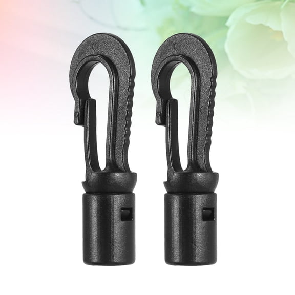 NICEXMAS Black Elastic Bungee Cord with Hooks for Boats Canoes Buckle Straps, 2-Pack Marine Tie