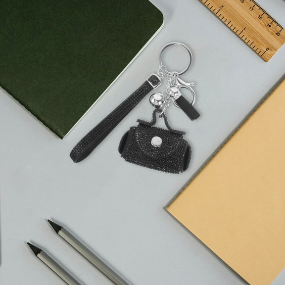 NICEXMAS Tassels Key Chain Mini Bag Keychain Elegant Design Black 1Pcs