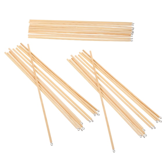 NICEXMAS 30Pcs Beige Wooden Shadow Puppet Rods Flexible Arm Control Sticks for Home Theater
