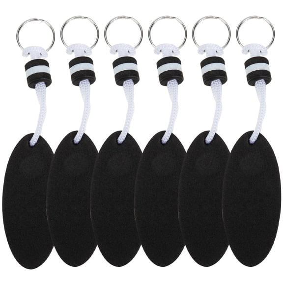 NICEXMAS Buoy Keychain Float 6Pcs EVA Black Floating Key Rings for Swimming
