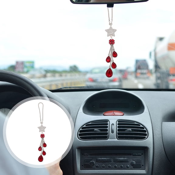 NICEXMAS Nicexmas Red Car Rhinestone Pendant Zinc Alloy Hanging Decoration
