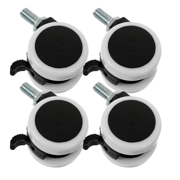 NICEXMAS Caster Wheels 4Pcs for Bed Frame with Black Nylon and Iron Swivel and Brake Heavy Duty