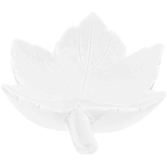 NICEXMAS Ceramic Soap Dish White Self-Draining Leaf Design for Storage