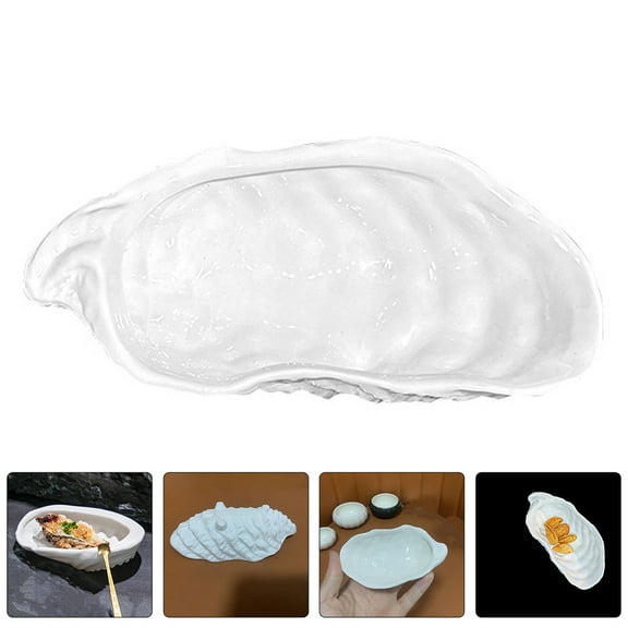 NICEXMAS Ceramic Oyster Dish Versatile Use for Home Elegant Presentations White