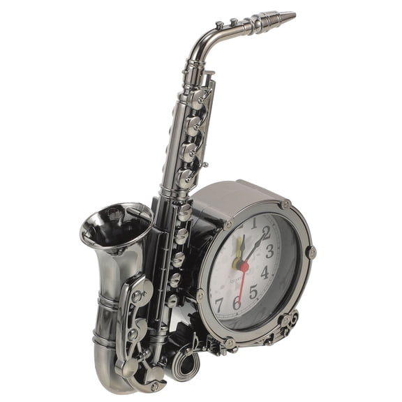 NICEXMAS Classic Retro Saxophone Alarm Clock Table Clock with Roman Numerals for Home Decor