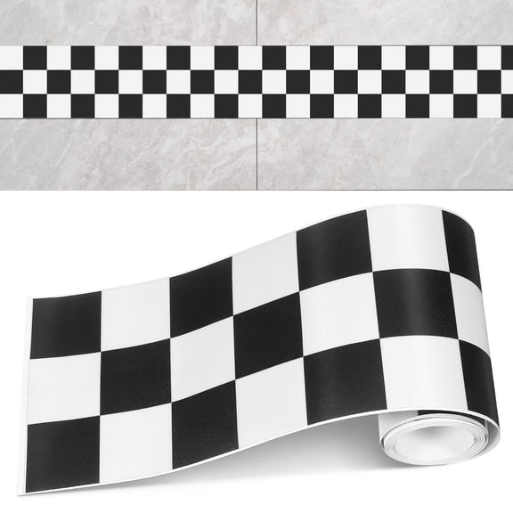 NICEXMAS Classroom Border Paper Vinyl Wall Sticker with Elegant Checkered Decorative Design