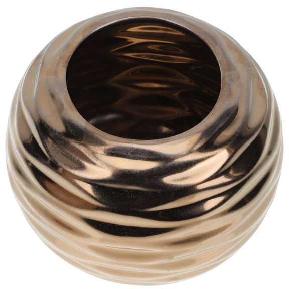 NICEXMAS Clear Decoration Round Flower Vase Desktop Flower Vase Vases for Decor Ceramic Vase Decorate Gilded