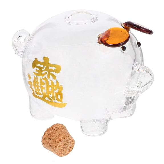 NICEXMAS Clear Bank Box Wooden Money Saving Container for Kids and Adults, 1 Set