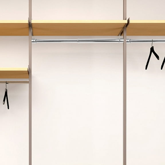 NICEXMAS Strong Load Bearing Plated Silver Telescopic Laundry Rod with Stainless Steel Closet Pole