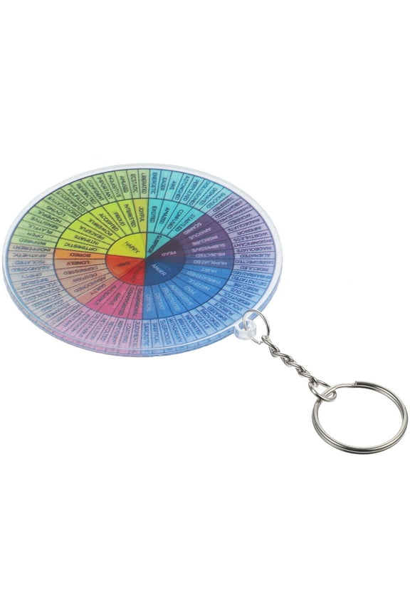 Feelings Wheel Keychain Portable Emotions Wheel Double Sided Design Key Bag Purse