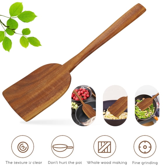 NICEXMAS Nicexmas Wooden Cooking Tool, Non-Stick, Long Handle, Multifunctional for Kitchen Use