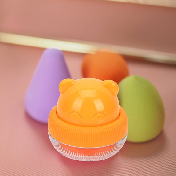 NICEXMAS Cosmetic Sponge Case Yellow Practical Makeup Puff Box for Storage and Travel Use