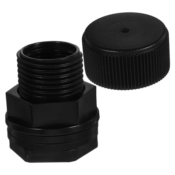 NICEXMAS Bulkhead Water Tank Fitting Black PVC Dual Thread Design for Easy Installation