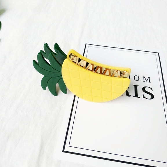 NICEXMAS Yellow Pineapple Hair Clips Durable Claw for Thick Thin Curly Hair