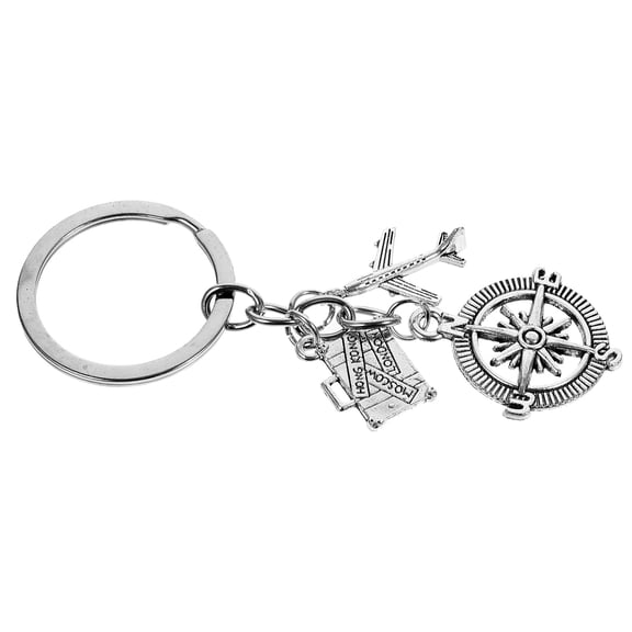 NICEXMAS Creative Keychain With In Silver Alloy For Travel Gifts 1Pcs