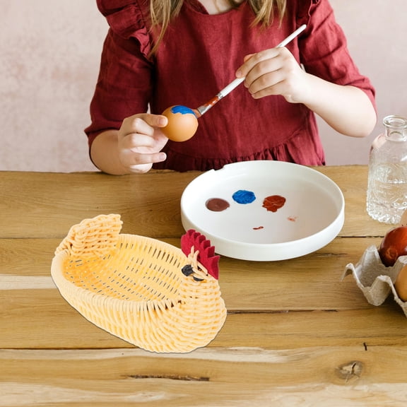 NICEXMAS Easter Turkey Basket Plastic 1Pcs for Kitchen Storage Bin and Decorative Use