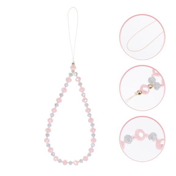NICEXMAS Cute Mobile Phone Charm Decoration Phone Strap Lanyard Pink Crystal 1Set