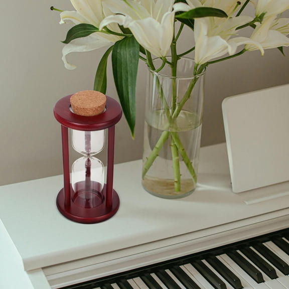 NICEXMAS Decorative Sand Timer Brown Wood and Glass for Time Management