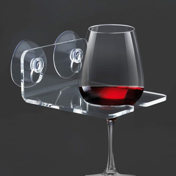 NICEXMAS Decorative Clear Wine Bottle Holder and Cup Rack for Bathtub with Reliable Weight Capacity