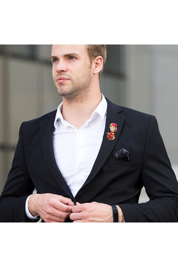 Firefighter Lapel Pin Red Alloy Brooch Lightweight Versatile Clothes Jewelry