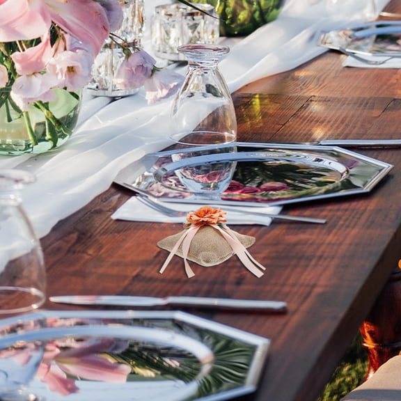 NICEXMAS Decorative Ring Pillow Assorted Color 1Pcs Rustic Ring Cushion for Couples Wedding Ceremony Party