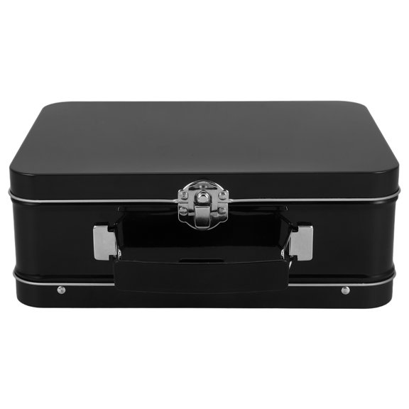 NICEXMAS Decorative Vintage Tin Storage Case with Padlock Handle for Wedding Party Favors and Small Treasures