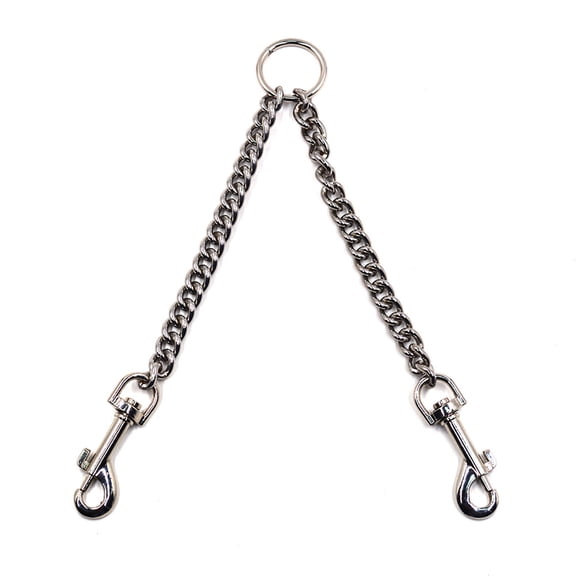 NICEXMAS Double Head Pet Pulling Chain Plated Silver Durable Material Safe for Pet Use