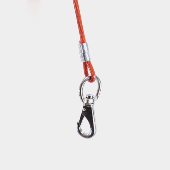 NICEXMAS Durable Chew Proof Pet Leash Made with Steel Wire and Transparent Cover for Outdoor Use Red