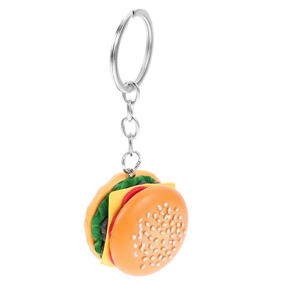 NICEXMAS Fashionable Hamburger Shape Keychain Durable Pendant for Bag Accessories