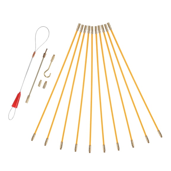 NICEXMAS Yellow Fiberglass Wire Pulling Kit for Professional Construction and Electrical Projects, 1 Set Tools