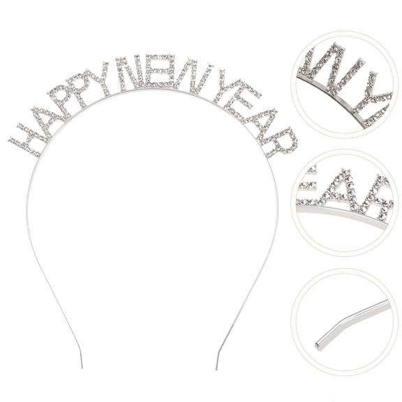 NICEXMAS Fashionable Plated Silver New Year Head Hoop with Unique Shape for Party Wear