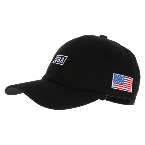 NICEXMAS Unisex Black Cotton Baseball Hat with Embroidered Pattern, Ideal for Independence Day, Casual and Everyday Outdoor Use