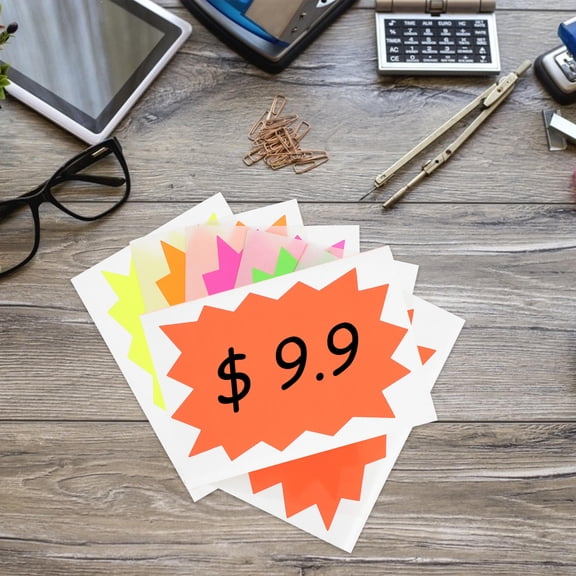NICEXMAS Fluorescent Explosion Pattern Label Stickers for Crafts, Scrapbooking, and Home Decoration