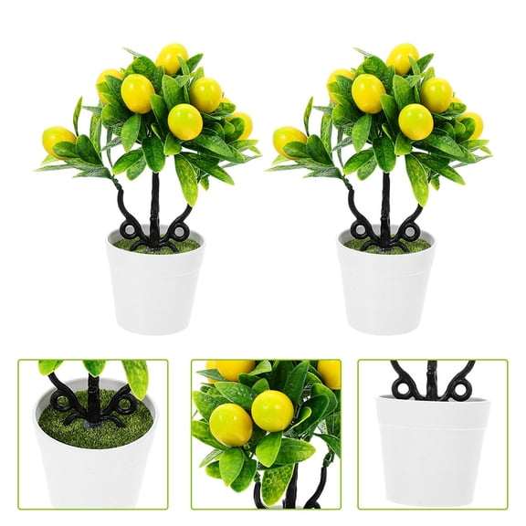 NICEXMAS Simulated Lemon Tree Bonsai Artificial Plant Ornament Adding Natural Atmosphere to Any Room