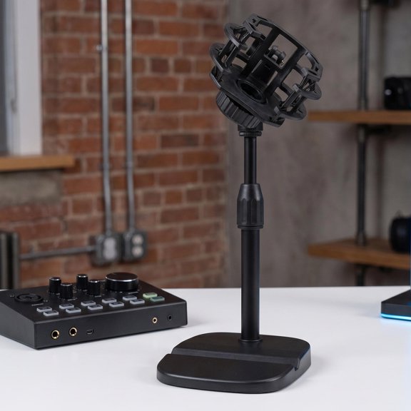NICEXMAS Flexible Height Shock Mount Mic Stand Desktop Mount Compatible with Condenser Microphones