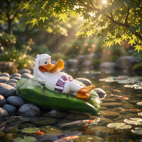 NICEXMAS Multi-Color Resin Floating Duck, Natural Pond Decoration for Garden Aesthetics