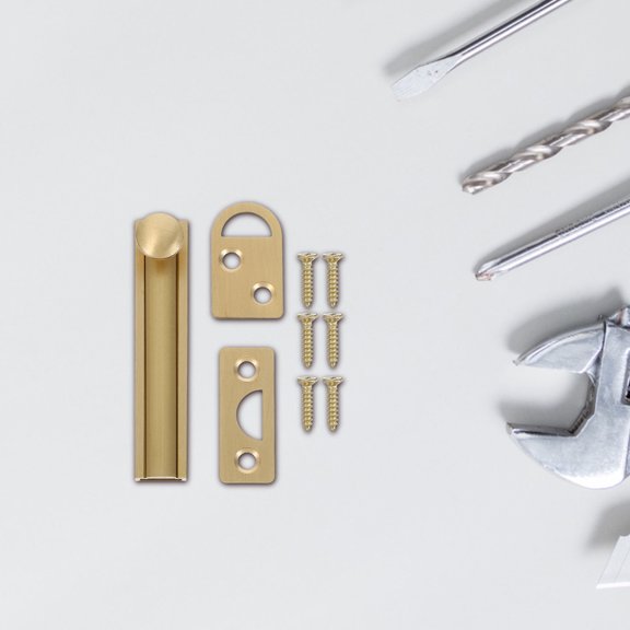 NICEXMAS Flush Mount Door Bolt Lock Golden Slide Bolt Latch for Effortless Home Use