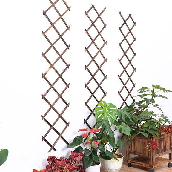 NICEXMAS Expandable Willow Trellis Plant Support Brown Wood 1Pack 17.3X8.7In