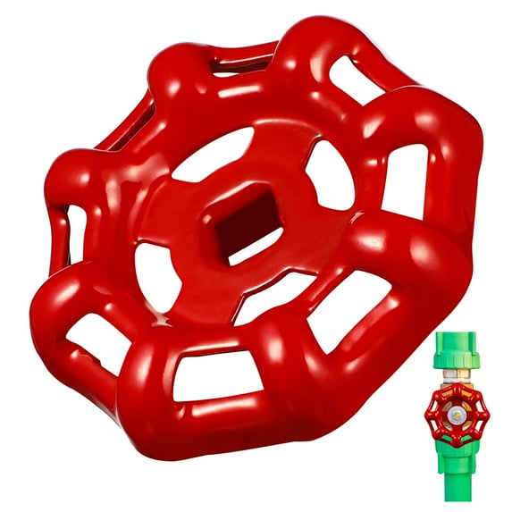 NICEXMAS Metal Gate Valve Handwheel Red Round Valve Handle 1Pcs for Homeowners