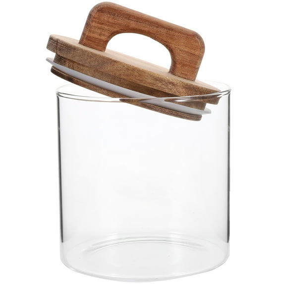 NICEXMAS Airtight Kitchen Food Storage Containers with Wooden Lids, Canisters for Pantry Organization, 1 Set