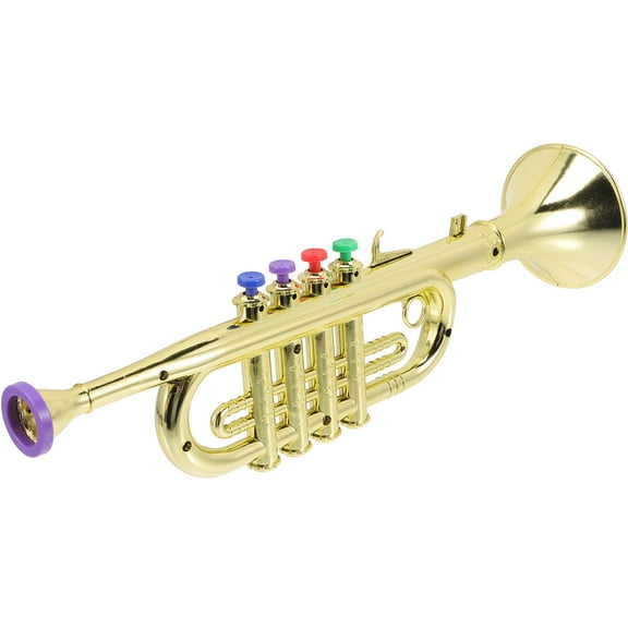 NICEXMAS Realistic Golden Plastic Trumpet Simulation Instrument for Adult Players