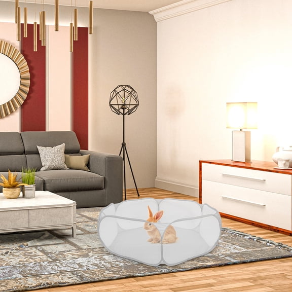 NICEXMAS Rat Playpen Polyester Light Grey Pet Enclosure Hexagonal Design 1Set