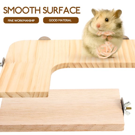 NICEXMAS Hamster Jumping Platform Toys Bolt Toy Play Parrot Toy Climbing Board Wood Beige 27.00X19.00X0.50CM