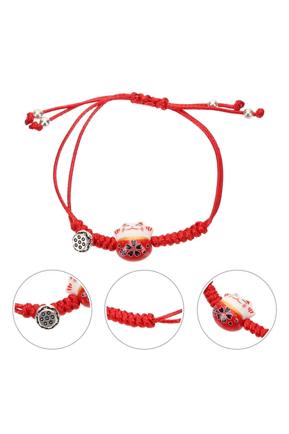 Red Adjustable Alloy Cat Bracelet for Women, 1 Piece Cat-Themed Jewelry, Perfect Daily Wear Accessory