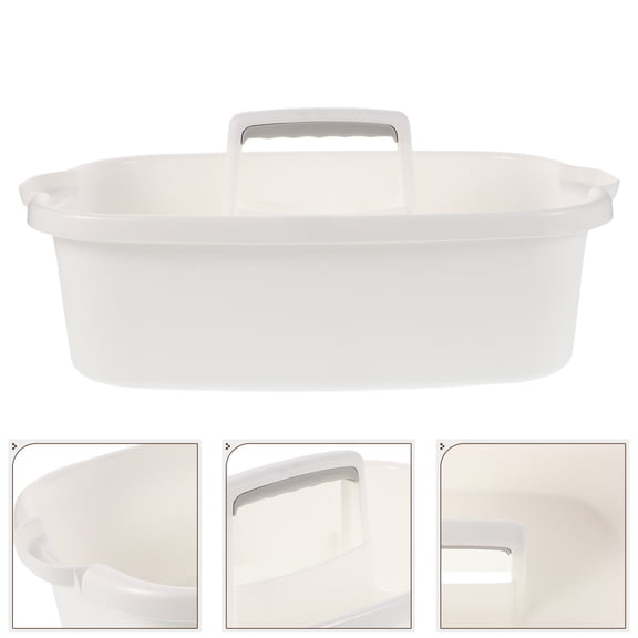 NICEXMAS Portable White Plastic Storage Basket for Home and Hotel Use, Household Cleaning Organizer, 1 Piece