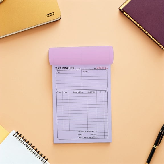 NICEXMAS Invoice Receipt Book Small Multi Color Two Part Forms for Small Business Order Tracking