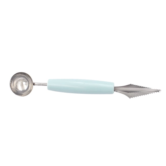 NICEXMAS Kitchen Fruit Spoon Stainless Steel Blue Dishwasher Safe with Creative Carving End